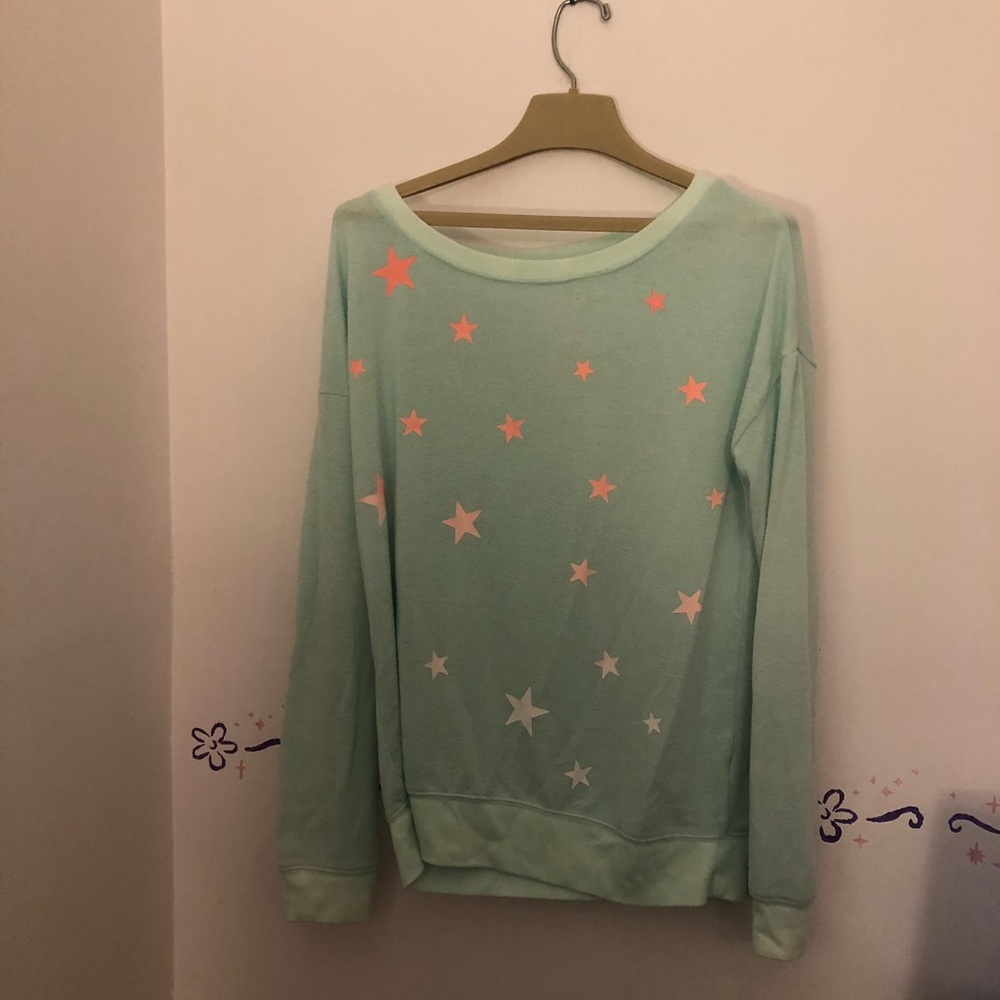 Baby blue star pink ombré sweatshirt